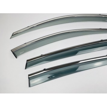 Дефлекторы окон Toyota Rav-4 2013-2019 с нерж. хром полоской-5